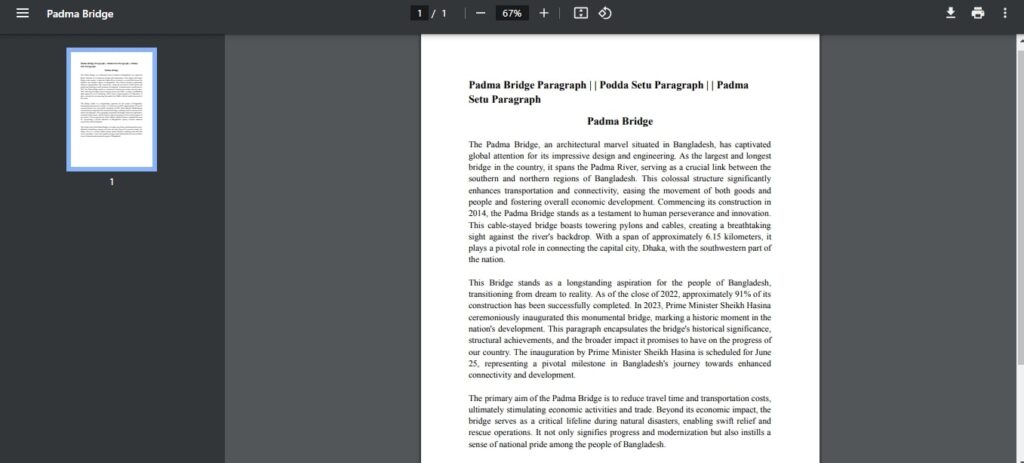 Image of Padma Bridge Paragraph
