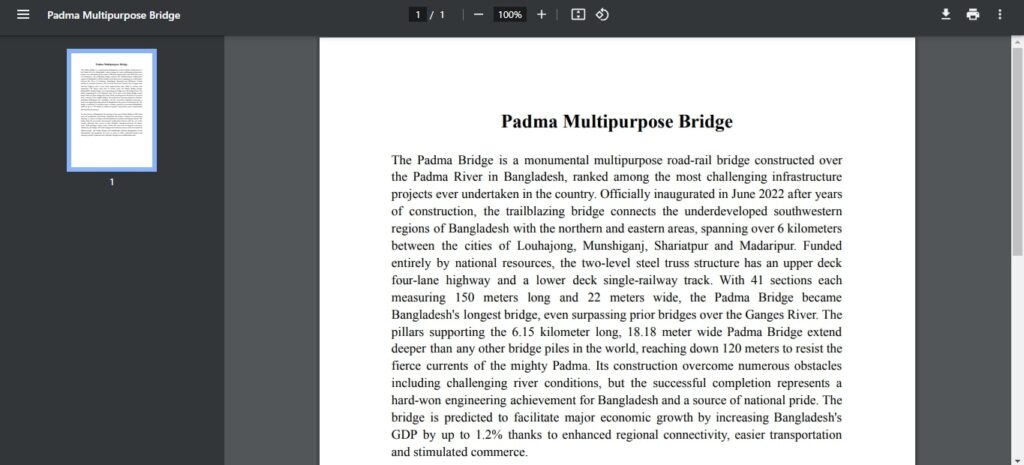 Padma Multipurpose Bridge pdf image
